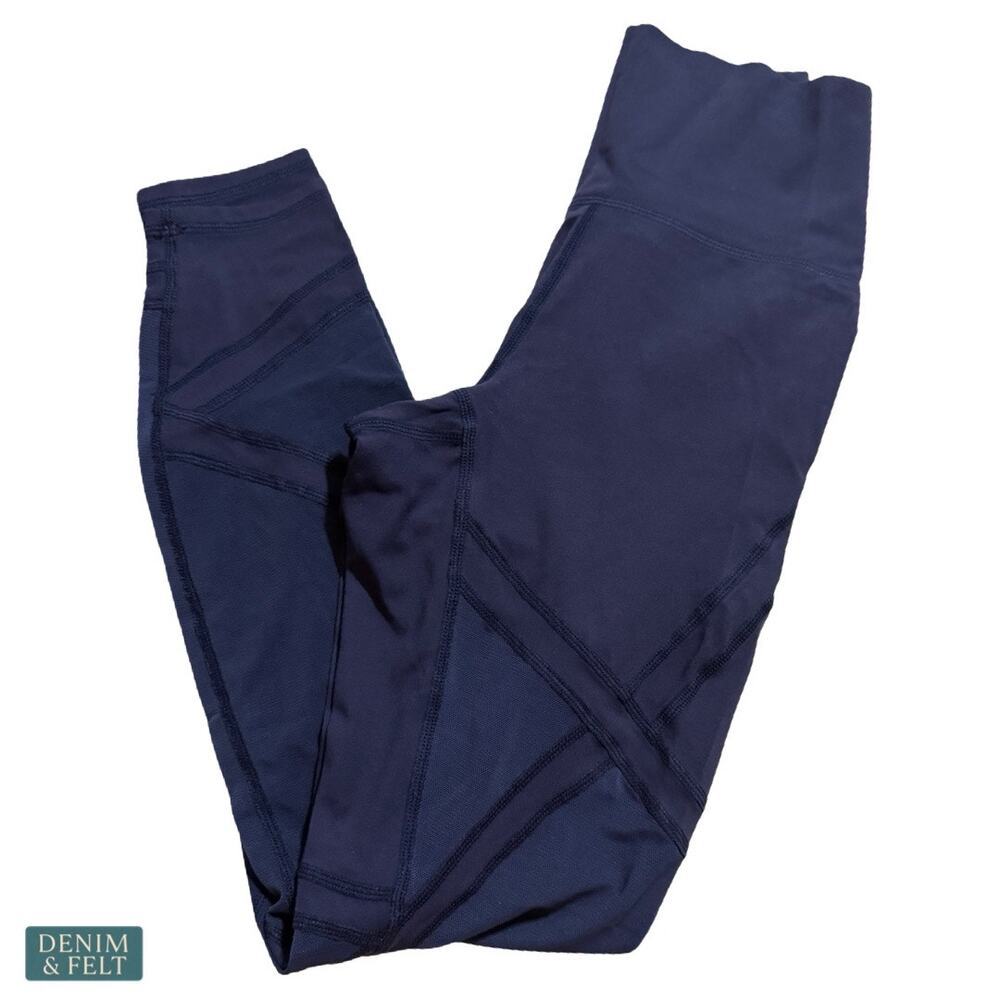 NEW Halara Navy Mesh Panel Leggings Sculpting High Rise Activewear Gym Core XS
